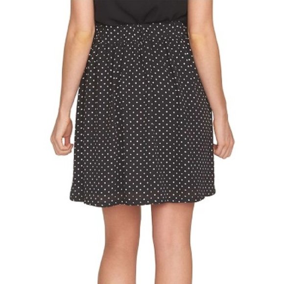 CeCe by Cynthia Steffe Polka Dot Midi Skirt Sz 12 Black & White - Picture 5 of 11